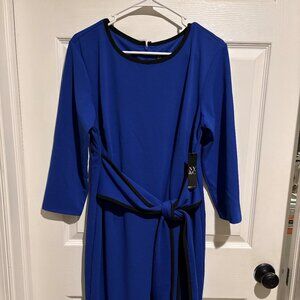 New York & Co royal blue dress with black trim